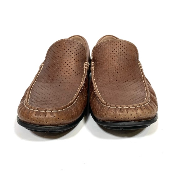Ecco Men’s Brown Leather Perforated Loafers Size 43 U.S. 9/9.5 - Picture 2 of 7